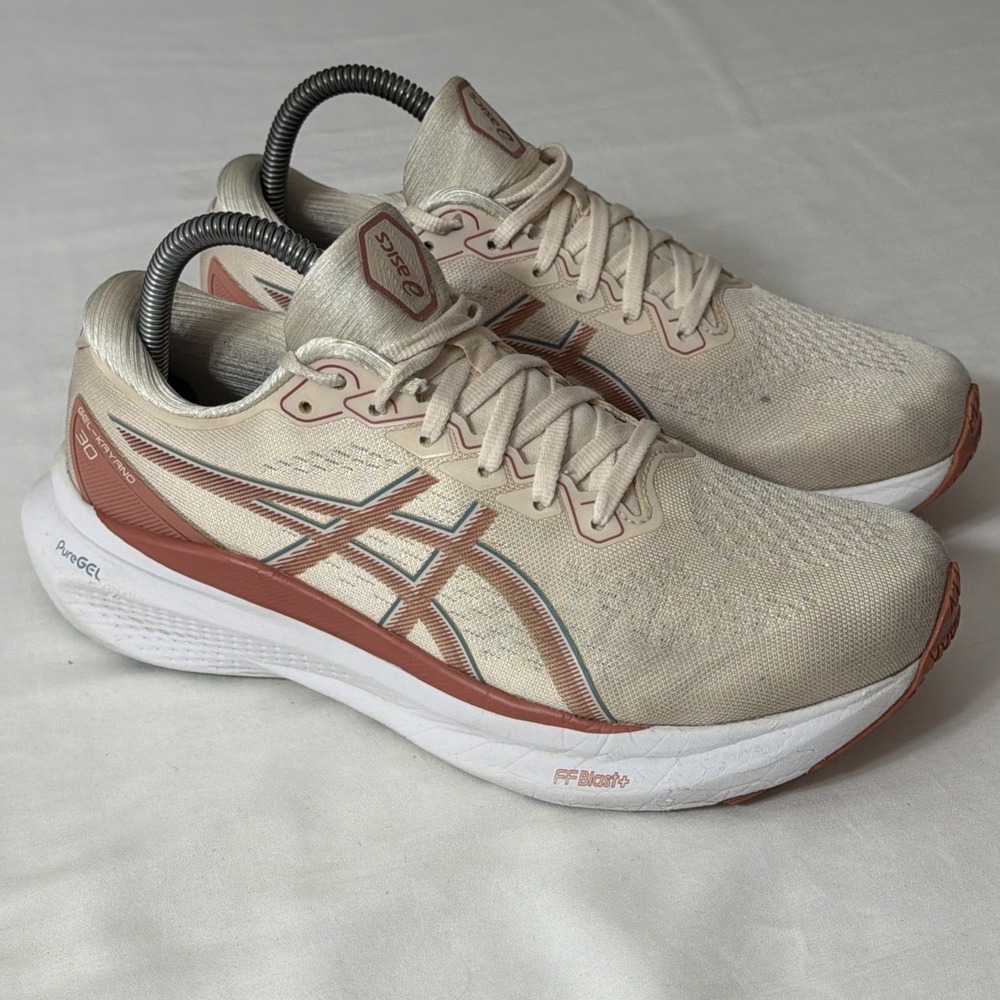 Asics Womens Gel Kayano 30 1012B357 Beige & Rose Running Shoes Sneakers Size 8.5